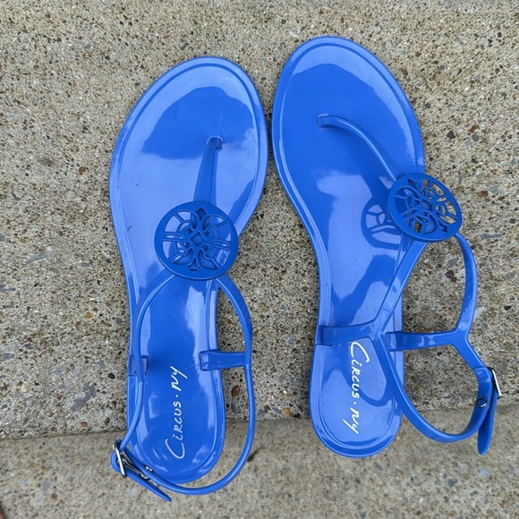 Circus by Sam Edelman Blue Mae Jelly Medallion Thong Sandals Size 8 - Picture 6 of 8